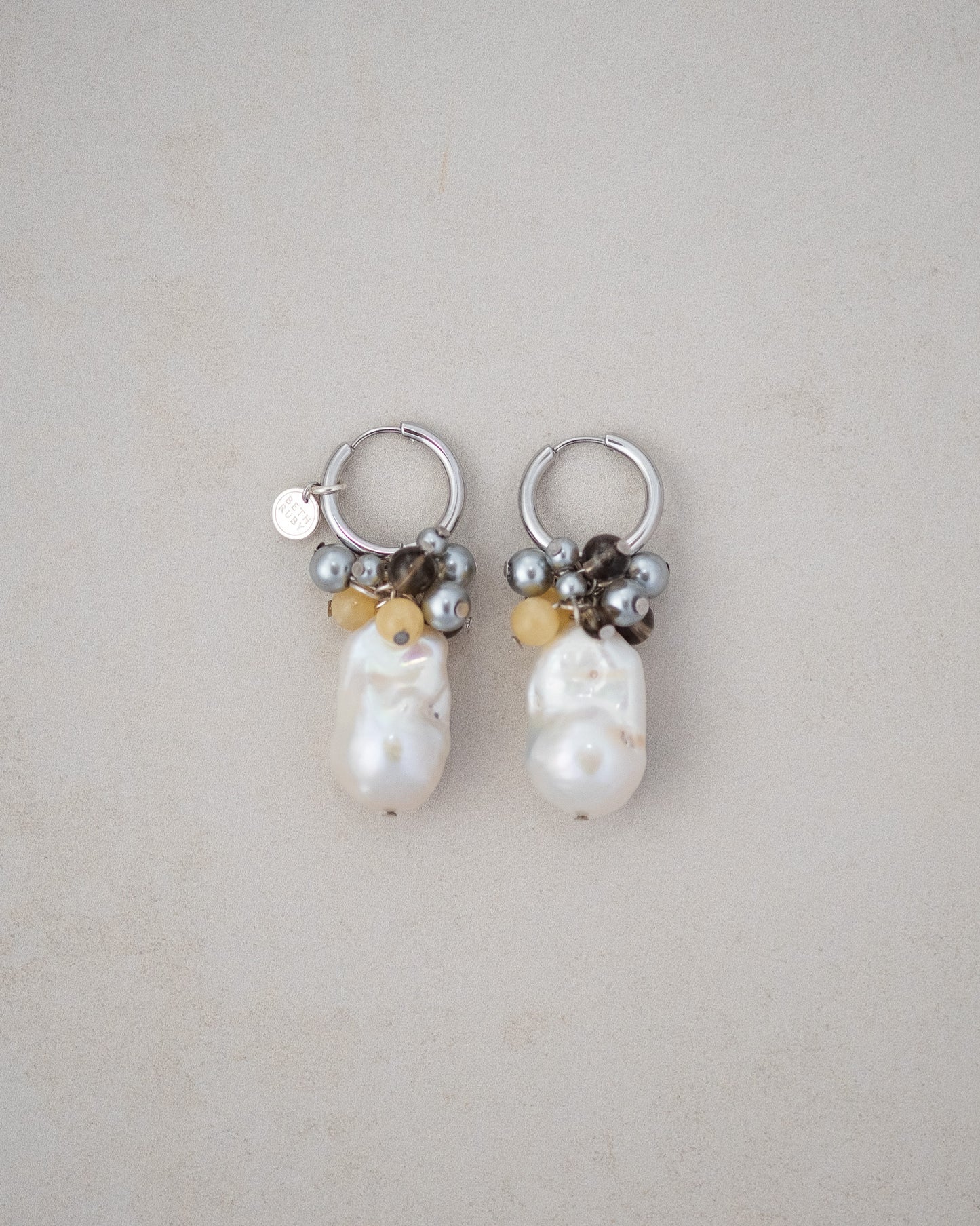 Moonlit Pearl Hoop Earrings