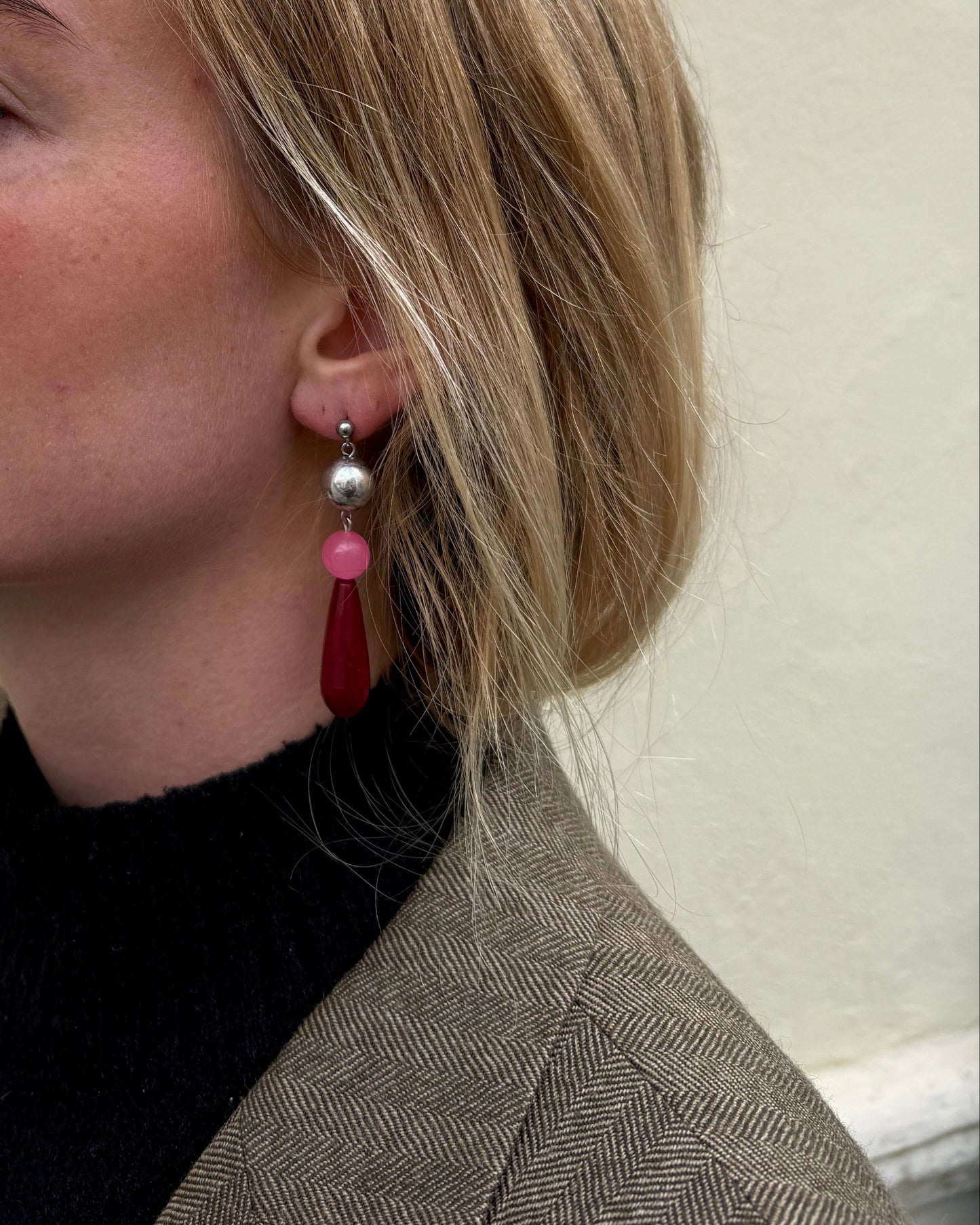 Blushing Berry Stud Earrings