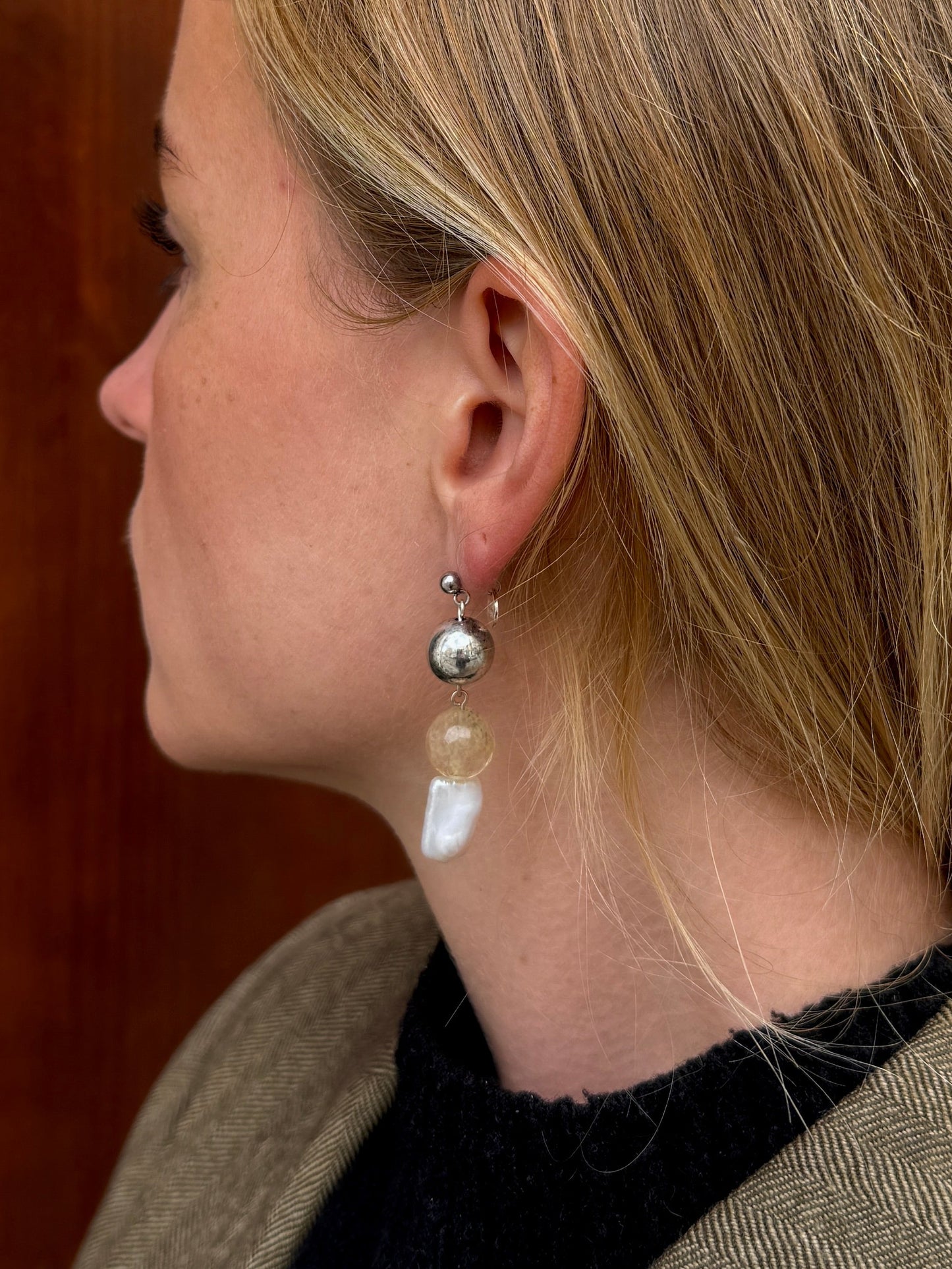 Lunar Facet Earrings